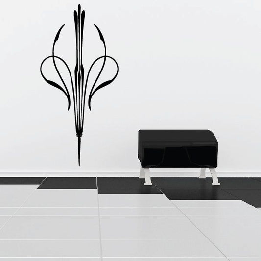 Black pinstripe fleur-de-lis vinyl decal for vehicle or wall