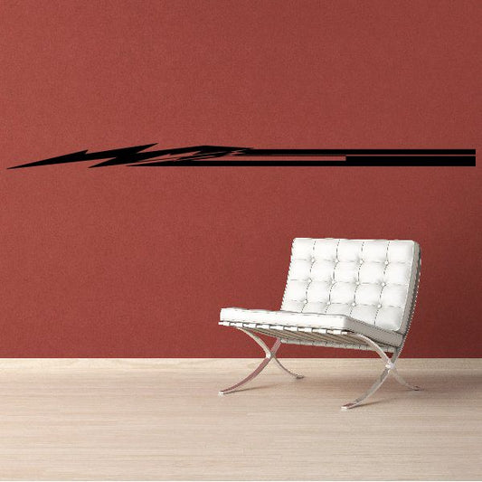 Vehicle pinstripe vinyl decal with black stripe and swoosh lines