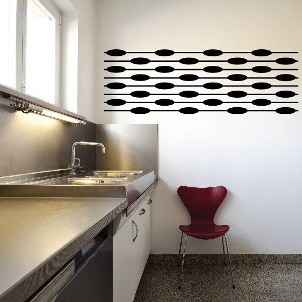 Vehicle pinstripe vinyl decal with black oval dot stripes for wall or car