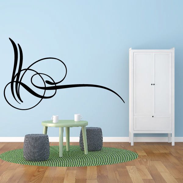 Car pinstripe vinyl decal with black swirl and stripe lines