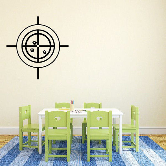 Vehicle pinstripe vinyl decal with circular crosshair target design