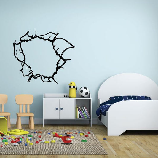 Spiky circular pinstripe vinyl decal, black outline