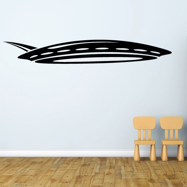Black pinstripe vinyl decal shaped like an oval racing stripe on a wall