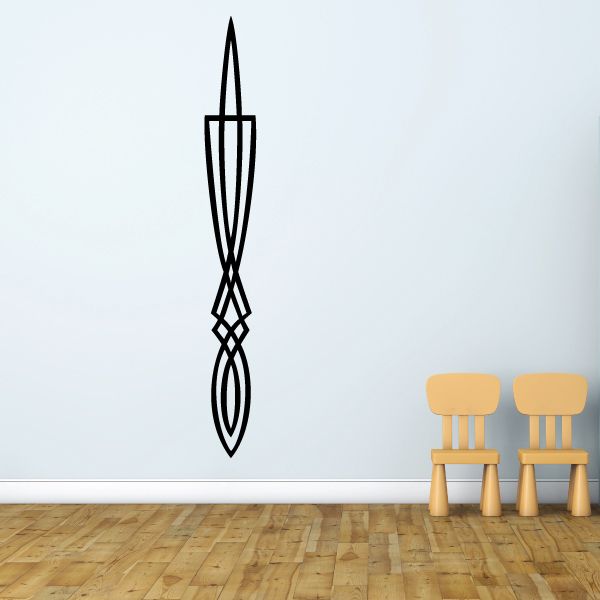 Black pinstripe vinyl vehicle decal with tall diamond outline pattern