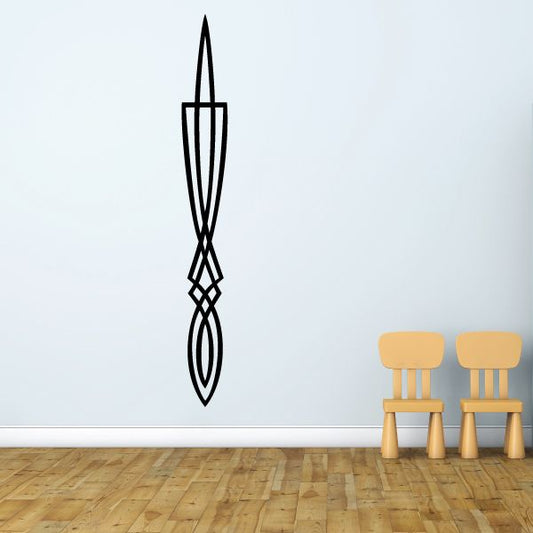 Black pinstripe vinyl vehicle decal with tall diamond outline pattern