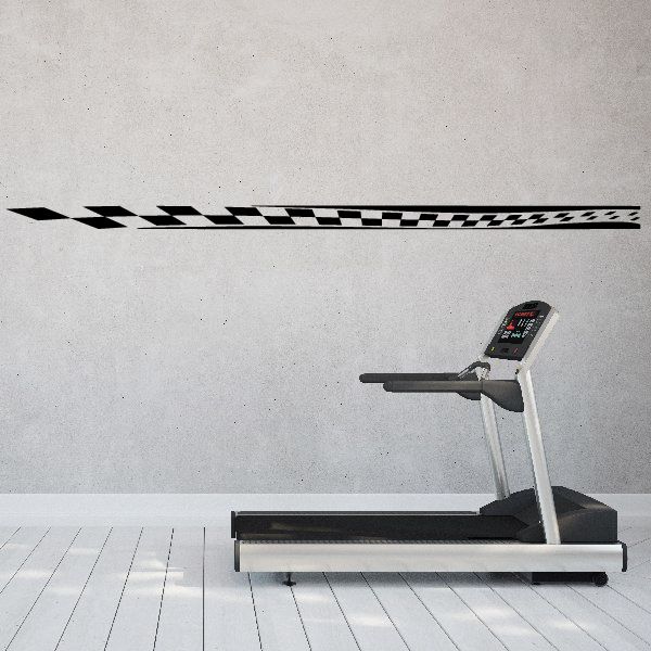Black and white checkered pinstripe vinyl decal strip
