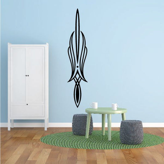 Black flame-style pinstripe vinyl wall decal
