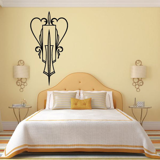 Trophy pinstripe vinyl wall decal, black with vertical stripe details