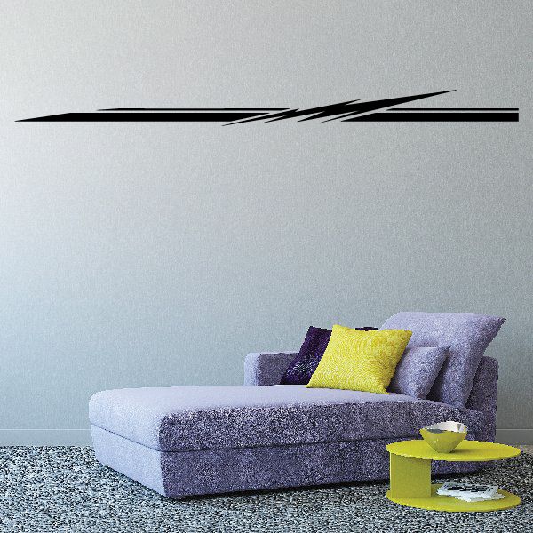 Black pinstripe vinyl decal for vehicles, long stripe design