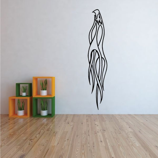Black flame pinstripe vinyl decal with tribal flame outline for car or wall