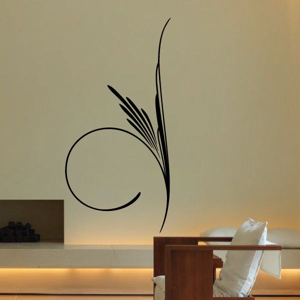 Car pinstripe vinyl decal with curved swoosh and circle outline