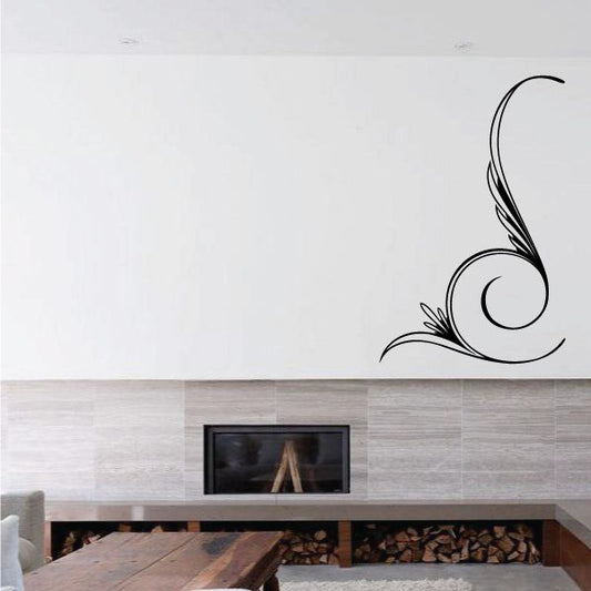 Pinstripe vinyl decal featuring a black swirl scroll design