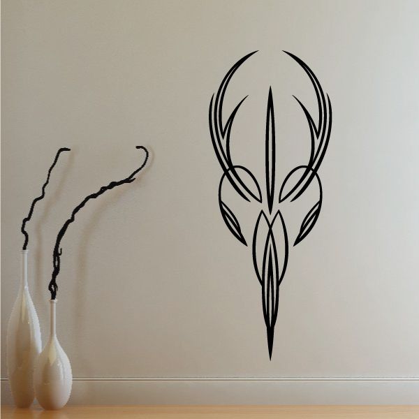 Black tribal flame vehicle pinstripe vinyl decal with pinstripe lines