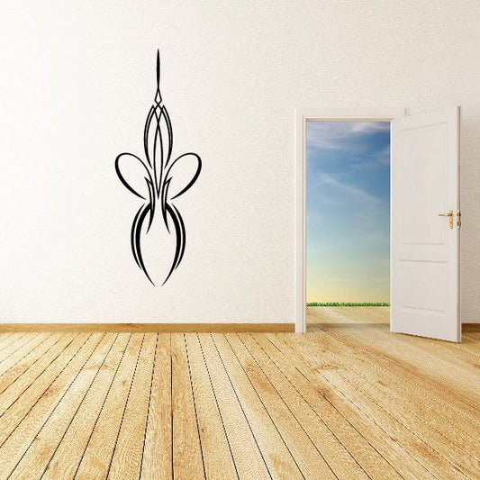 Black pinstripe fleur-de-lis vinyl wall decal