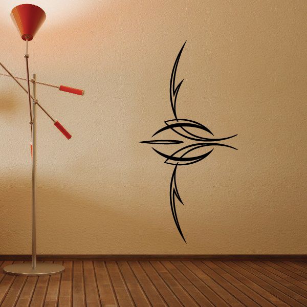 Black tribal flame pinstripe vinyl decal for vehicle