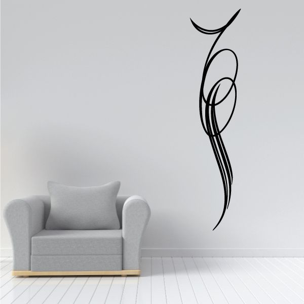 Black swirled pinstripe vinyl decal