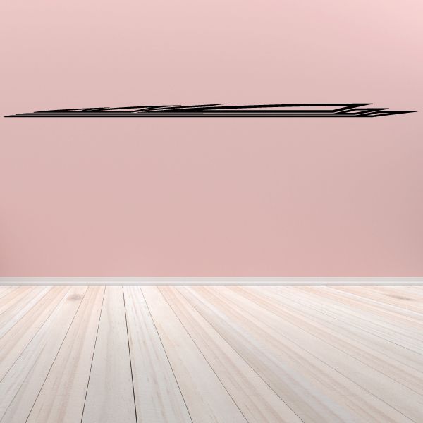 Vehicle pinstripe vinyl decal, long black stripe with thin white edge lines
