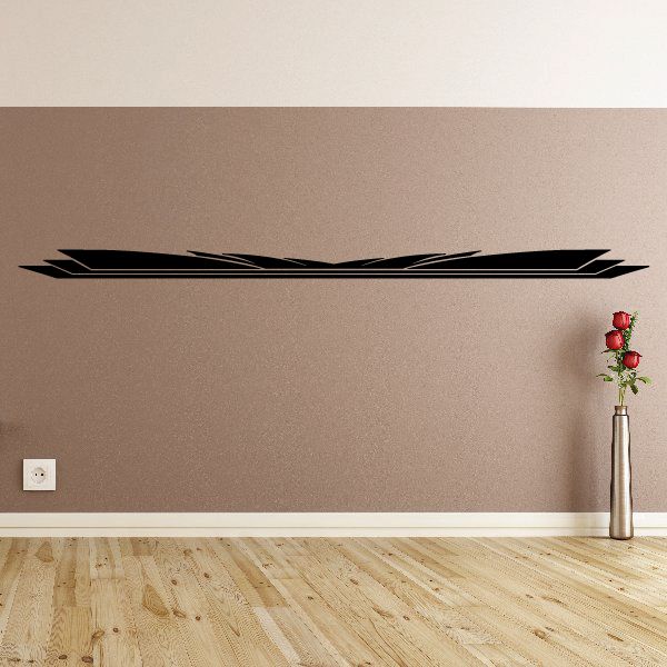 Vehicle pinstripe vinyl decal with black and white racing stripe design