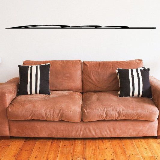 Black-and-white vertical pinstripe vinyl decal stripe
