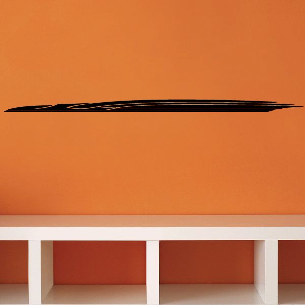 Black pinstripe vinyl decal with long curved stripe design