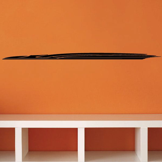 Black pinstripe vinyl decal with long curved stripe design