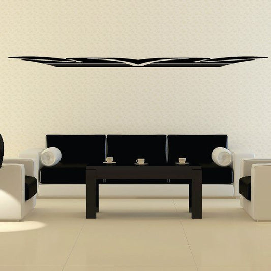 Black vehicle pinstripe vinyl decal with thin diagonal accents