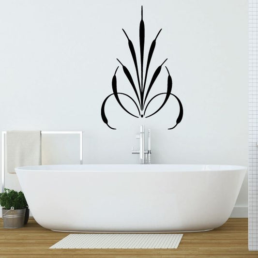 Pinstripe vinyl decal, black abstract flame/feather outline