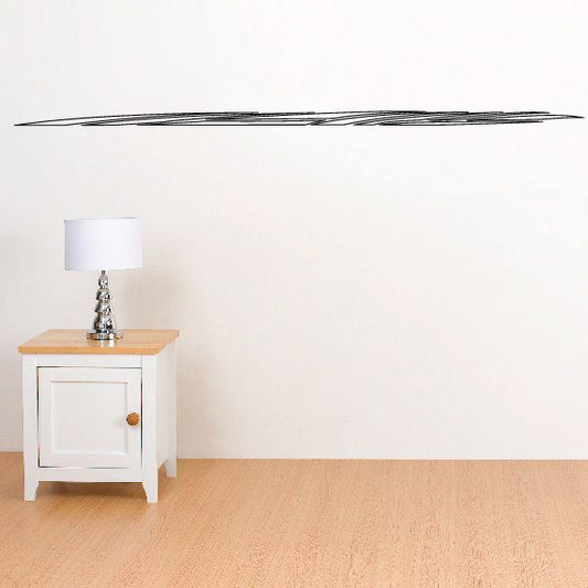 Pinstripe vinyl decal with long black stripe line for car or wall
