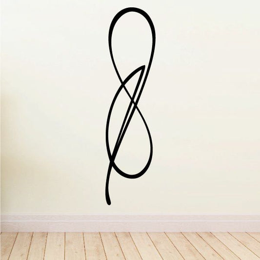Black pinstripe vinyl decal in a looped infinity-like symbol shape