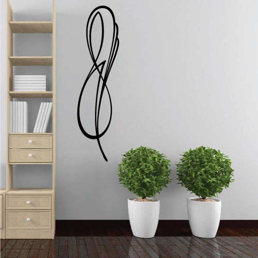 Vehicle pinstripe vinyl decal, black looping ribbon stripe wall sticker