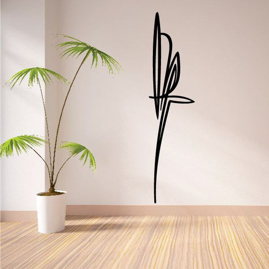 Vehicle pinstripe vinyl decal with black palm tree outline