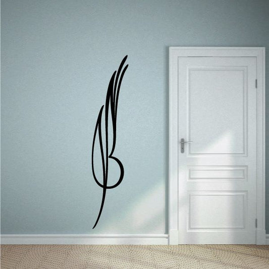 Black pinstripe-style vinyl decal with sweeping curve and lines