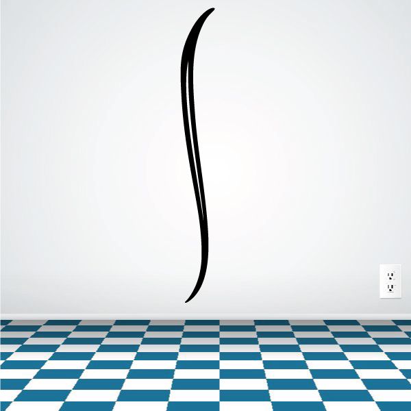 Black curved pinstripe vinyl decal