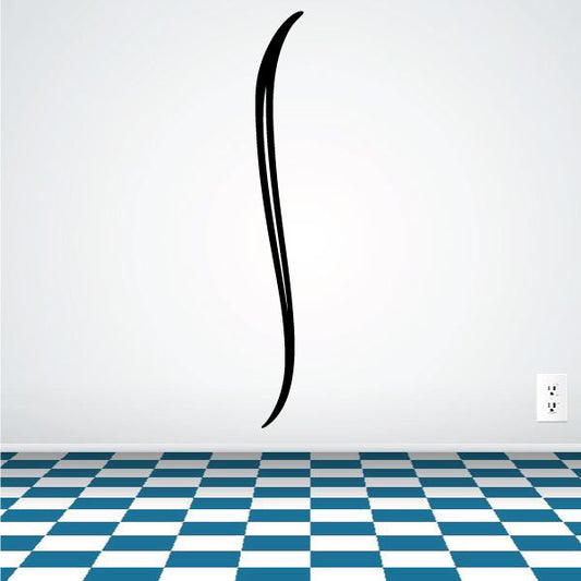 Black curved pinstripe vinyl decal