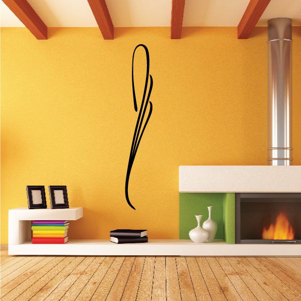 Black pinstripe vinyl decal, single swoosh outline