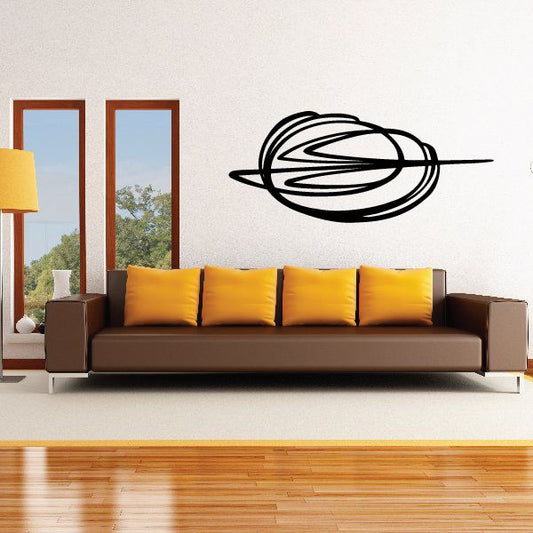 Vinyl pinstripe vehicle decal with black swirl and lines for wall or car
