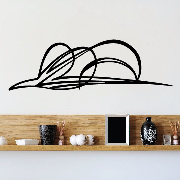 Vehicle pinstripe decal in black with swooping arc lines for car or wall.
