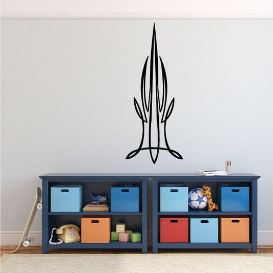 Black flame pinstripe vinyl decal sticker for car or wall