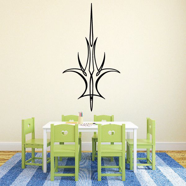 Black tribal flame cross pinstripe vinyl decal