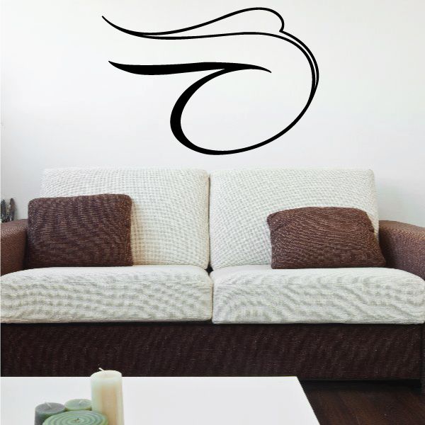 Black vinyl pinstripe decal with sweeping curved lines