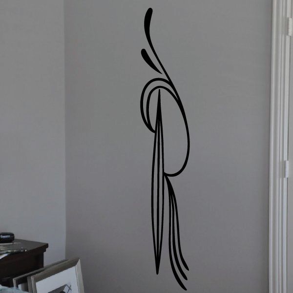 Black pinstripe-style vinyl vehicle decal with flowing abstract lines