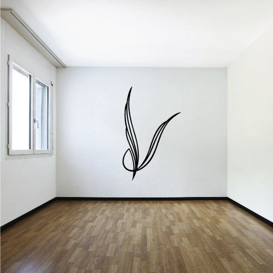 Black pinstripe vinyl decal with swirl V emblem