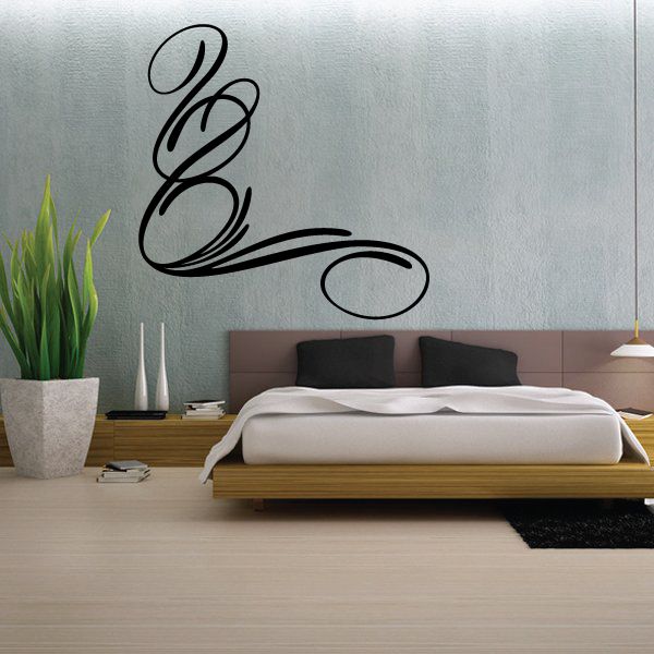 Black pinstripe vinyl decal with swoosh script and oval accents