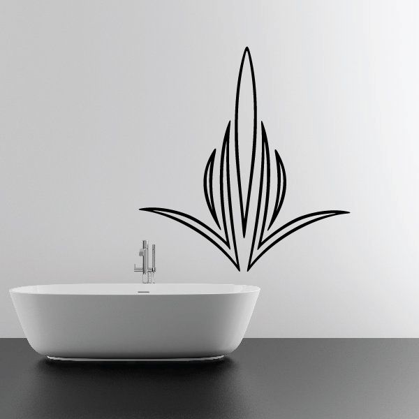 Black pinstripe flame vinyl decal with sharp layered design