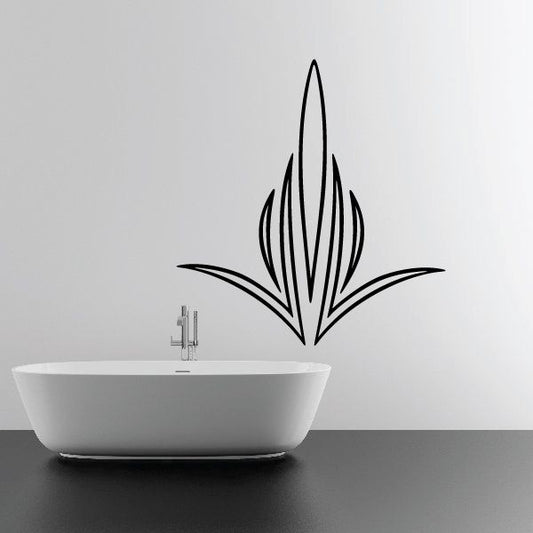 Black pinstripe flame vinyl decal with sharp layered design