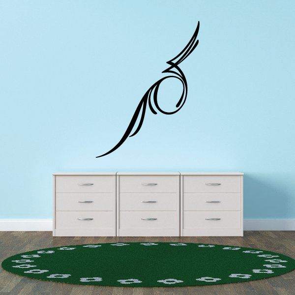 Black pinstripe-style vehicle vinyl decal with curving letter-like design