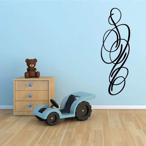 Vinyl pinstripe decal with black swirling pinstripe design