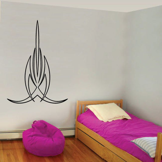 Black flame tribal vinyl wall decal