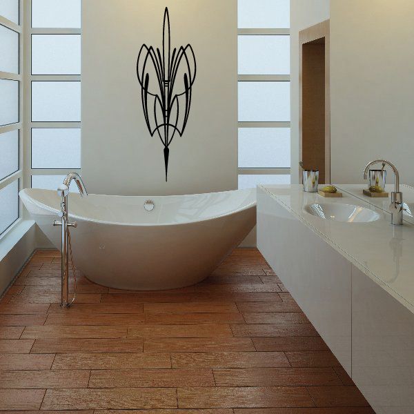 Pinstripe vinyl decal of stylized bull head in black outline