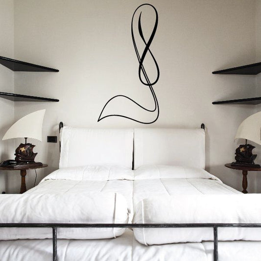 Black pinstripe vinyl decal shaped like a curving number 8